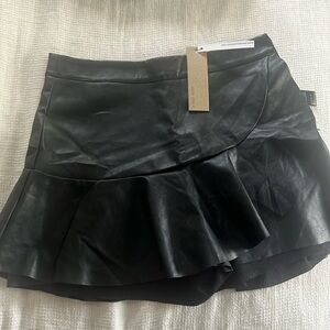 Brand new faux leather ruffle skort